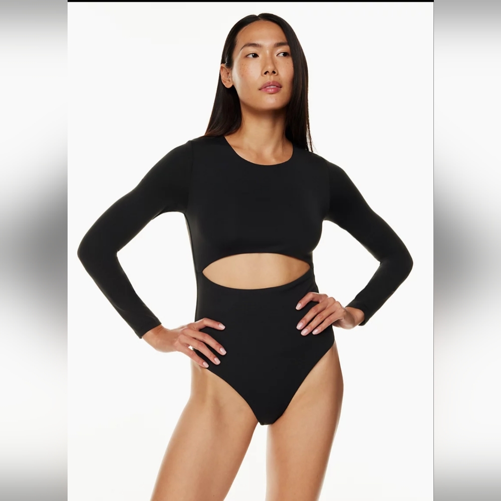Aritzia Black Long Sleeve Cutout Bodysuit